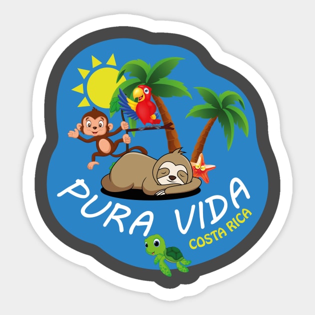 PURA VIDA COSTA RICA Sticker by GaboTees